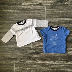 Armani Baby white blue 6M two pieces T-Shirt shirt sweater